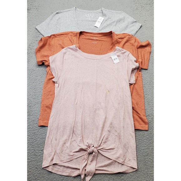 Lou & Grey Tops - Lot of 3 Loft Lou & Grey T-Shirt Top Womens Small Multi Short Sleeve Twist Hem